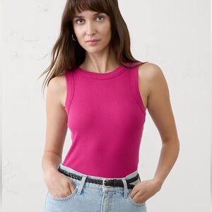 Banana Republic Pink Ribbed Tank